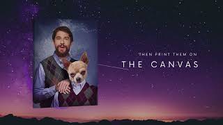 The Step Brothers, Funny Pet And Owner Portraits Canvas, Personalized Gifts For Dog Owners