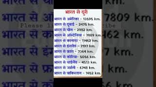 Distance from some major countries of India. study video॥ #viral​ #youtubeshorts​  #shorts​ #video​
