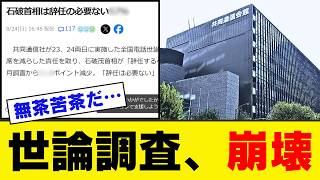【異常】石破の辞任世論調査、もはや詐欺でしかなくなるｗｗｗ
