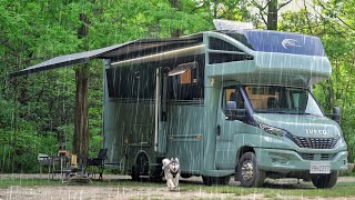 $170,000💲XXL 3-ROOM LUXURY RV MOTORHOME, CAMPING IN THE RAIN