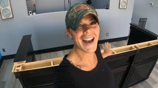 Shop Counter Update - White Distressed Finish