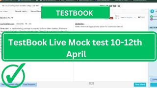 Attempting Testbook Mega Mock Test | CGL Prelims | 10-12April |2024