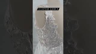 Custom Gown - Inspired by Mikaella Bridal #2356 | Queen Bridal Custom Wedding Dress #FloralLace