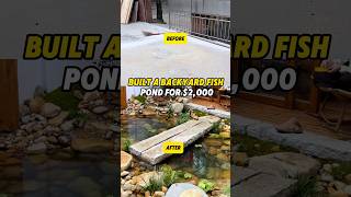Built a backyard fish pond for $2,000#diy #koipond #gardenmakeover #shorts