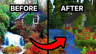 I made a Minecraft cottage waterfall diorama based off an image I saw on Google