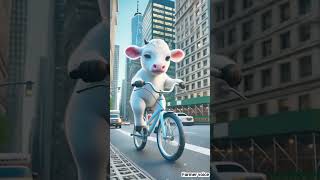 Beautiful story of a police cow 🐄 and bastard monkeys 🐵 #youtubeshorts​ #shorts​ #viralshort​