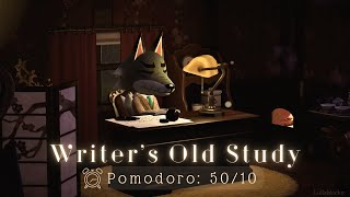 ⏰️Pomodoro 50/10 • Writer's Old Study▪️ASMR | No Music study▪️ In-game sounds + fireplace + rain🎧