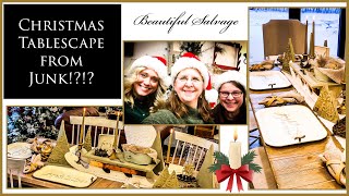 A Christmas Tablescape Junk Box Challenge!?! Creating From Random Junk