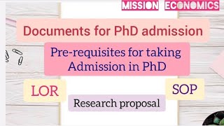 Prepare yourself for PhD admissions|Rupanshi Pruthi|Mission Economics|