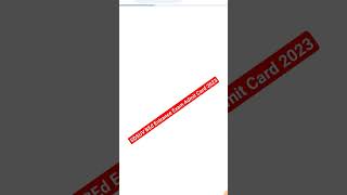SDSUV BEd Entrance Exam Admit Card 2023