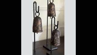 Gilded Distressed Hanging Bells, Set of 3