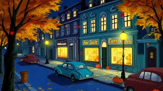 peaceful night in a 1930s autumn | oldies playing in another room (halloween ambience)