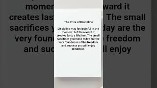 The Price of Discipline | Build the Life You Deserve  #SuccessMindset #StayFocused #SuccessJourney