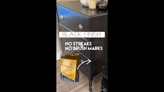 HOW TO PAINT FURNITURE BLACK // Streak Free & No Brushstrokes// Furniture Flip
