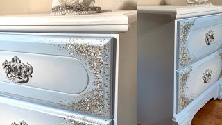DAZZLING Furniture Makeover || Color blending and bling 🤩🤩