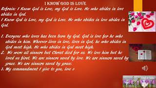 I know God is love, song and Lyrics