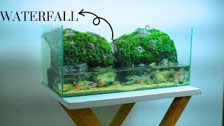 making an aquaterrarium with a flowing waterfall