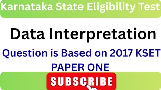 KSET Paper One related 2017 Related, Indetailed Solution of Data Interpretation  