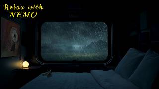 Rainy Night Train Journey 🚂 Dimly Lit Sleeper Train Ambience for Sleep / Relaxing Train & Rain Sound