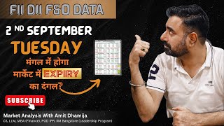 NIFTY EXPIRY TOMORROW || FII DII F&O DATA || Nifty Banknifty Prediction Tomorrow 2nd September 2025