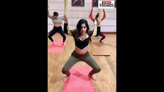 #pranatiraiprakash floats mid-week with her aerial yoga session🌈  #actresspranatrai #khabartrends