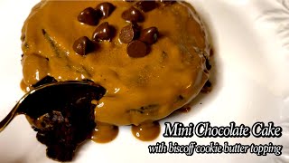 Mini chocolate cake with Biscoff cookie butter topping - eggless cake !!