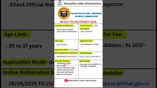 BPSSC Bihar Police Recruitment 2025 | New Vacancy 2025 #shorts #job #govtjobs