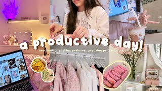 PRODUCTIVE DAY IN MY LIFE👩🏻‍💻💭 new vanity, packing preloved, declutter my rom + unboxing PR 📦☀️🎀