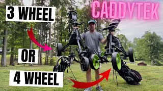 3 Wheel or 4 Wheel Golf Push Cart - Caddytek Which is Better?