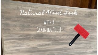 How to use a WOOD GRAINING TOOL + RUSTIC WOOD paint wash effect