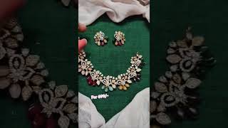 multicoloured Victorian necklace for orders whatsapp us #kai #victorianjewellery #omnamovenkateshaya