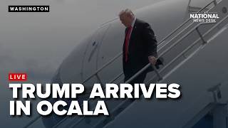 President Donald Trump arrives in Ocala, Florida