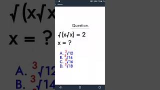 Square root. what is the value of x #maths #mathstricks #shorts