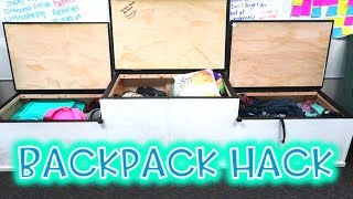 Where to put student backpacks with flexible seating?