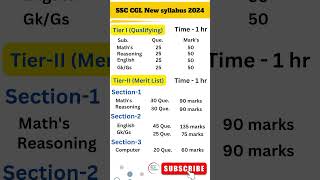 ssc cgl New syllabus 2024 👀 || Tier 1 and Tier 2 || #ssccglsyllabus2024