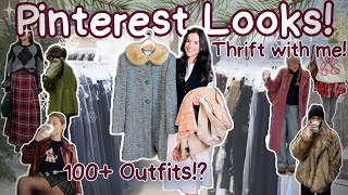 100+ Winter Pinterest Outfits from 25 Items | Thrift With Me!