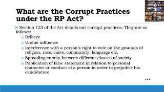 Challenge to Election under the RP Act. Nalina Mayegowda Sr. Adv.