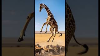 Giraffe vs Hyenas The Impossible Leap  #africansavanna #naturecinematic #africansavanna