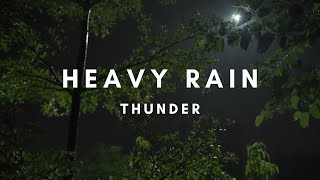 Heavy Rain & Thunderstorm Sounds | Deep Focus and Calm Energy with Dark Background Ambience