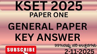 KSET Paper One 2025, KEY ANSWERS 