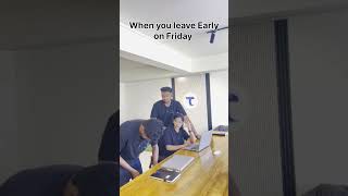 Trying to focus, but my weekend is still playing  #FridayVibes #shorts  #WorkHardPlayHard #Officefun