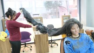 VERY VERY LONG HAIR! Homeless Woman's Amazing Transformation
