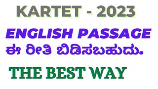 TET ENGLISH PASSAGE | Easy Solving Methods