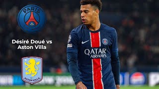 Désiré Doué vs Aston Villa - skills & goals | UCL | quarterfinals (09/04/2025)
