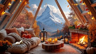 Autumn Mountain Cabin Escape | Fire Crackle & Serene Fall Ambience for Relaxation 🍁🔥