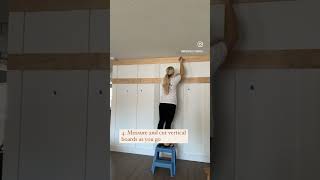 Tips for installing board and batten. Full video on my page! #accentwall #boardandbatten #diy