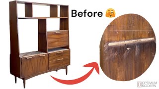 Mid Century Modern Wall Unit Restoration | How to Fix, Repair, & Restore Vintage Furniture |