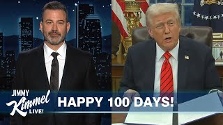 ジミー・キンメルがトランプ大統領就任100日目について語る。そして2007年にタイムスリップしてトランプ大統領を阻止しようとする。