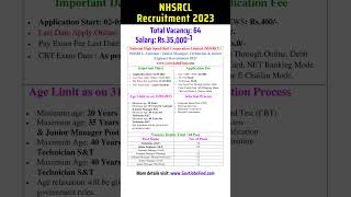 NHSRCL Recruitment 2023 Notification Out For 64 Posts #latest #jobnews #jobnotification #jobsearch