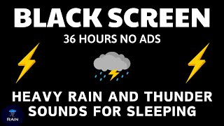 🔴 Heavy Rain and Thunder Sounds for Sleeping - Black Screen | Calm Rainstorm for Deep Relaxation